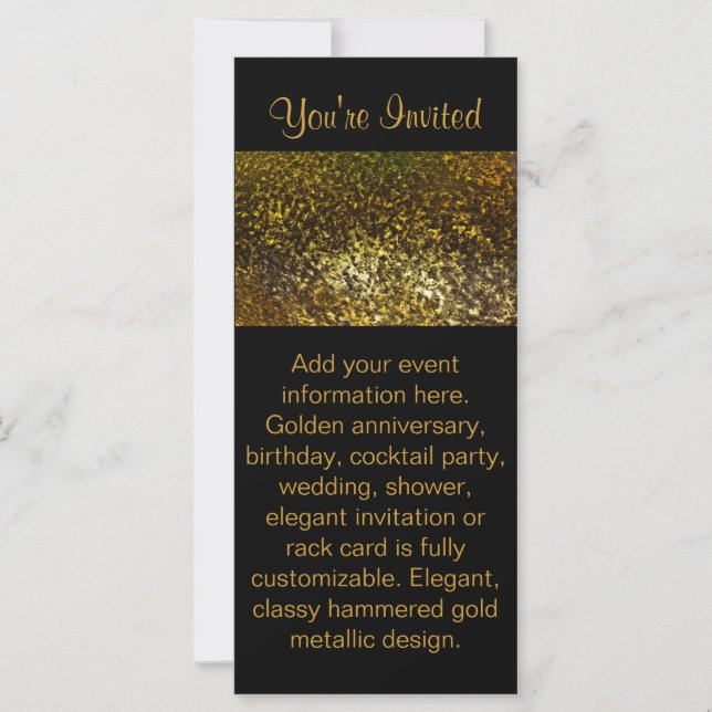 Carte de rack d'invitation Noir & Or (Devant)