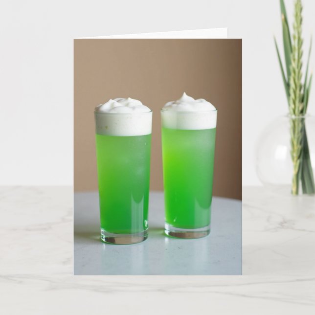 Carte de rafraîchissement de boisson verte (Devant)