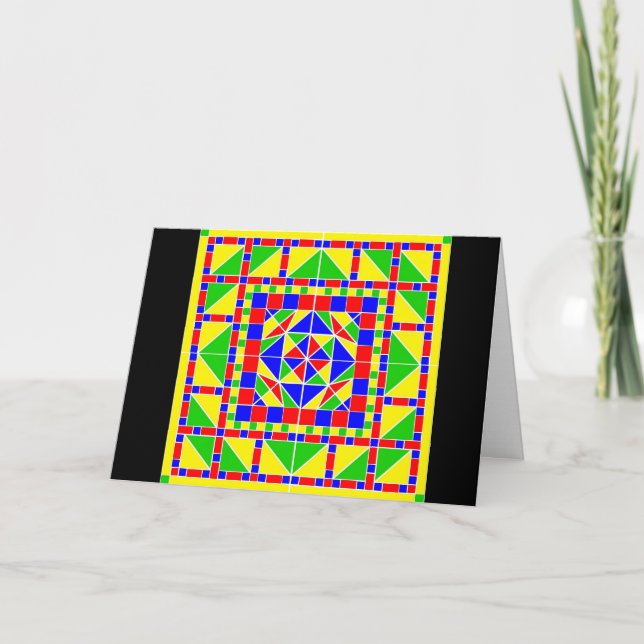 Carte de Rangoli 2 Diwali de couleurs primaires (Devant)