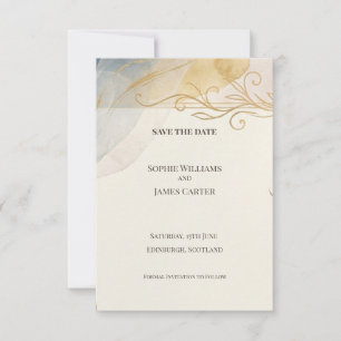 Carte de rappel baroque en or pastel