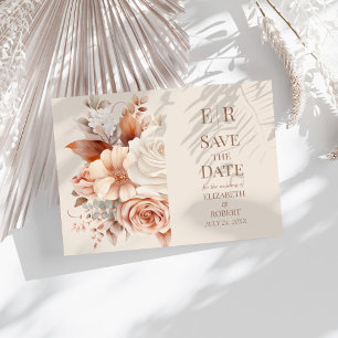 Carte de rappel "Blush Floral Monogram" pour annon