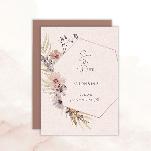 Carte de rappel Boho Floral (Boho Floral Save the Date)