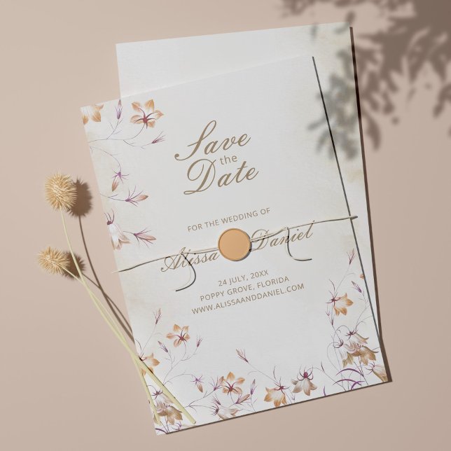 Carte de rappel Boho Floral à sauvegarder (Créateur téléchargé)