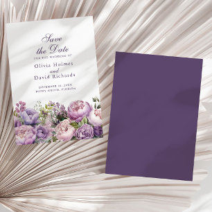 Carte de rappel Boho Lilas et Pivoines Violettes