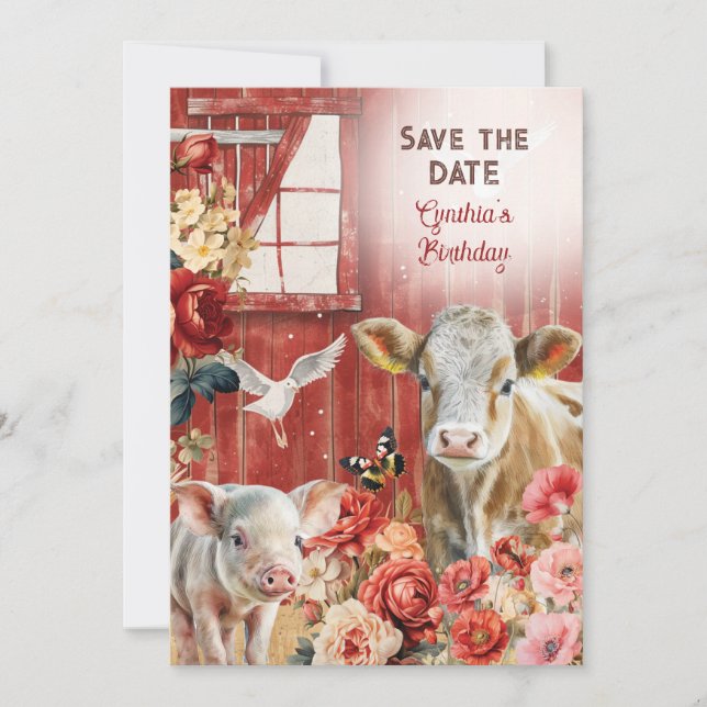 Carte de rappel chic de la campagne agricole (Devant)