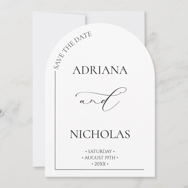 Carte de rappel classique noir et blanc à archétyp (Devant)