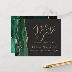Carte de rappel de 80e anniversaire Budget Emerald