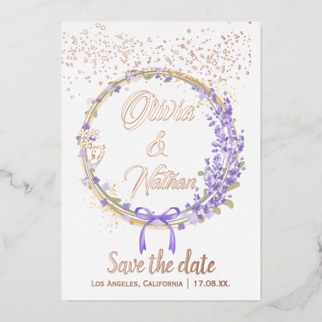 Carte de rappel de date de mariage à calligraphie  (Recto)