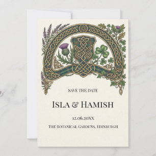 Carte de rappel de date de mariage à l'arch de cha