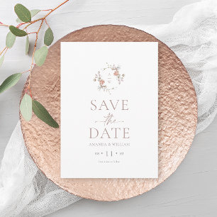 Carte de rappel de date de mariage à monogramme fl