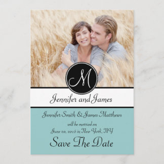 Carte de rappel de date de mariage à monogramme ph