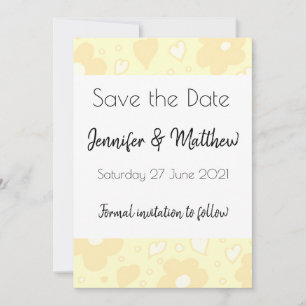Carte de rappel de date de mariage à motif de fleu