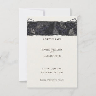 Carte de rappel de date de mariage à motif floral