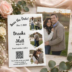 Carte de rappel de date de mariage à motif floral 