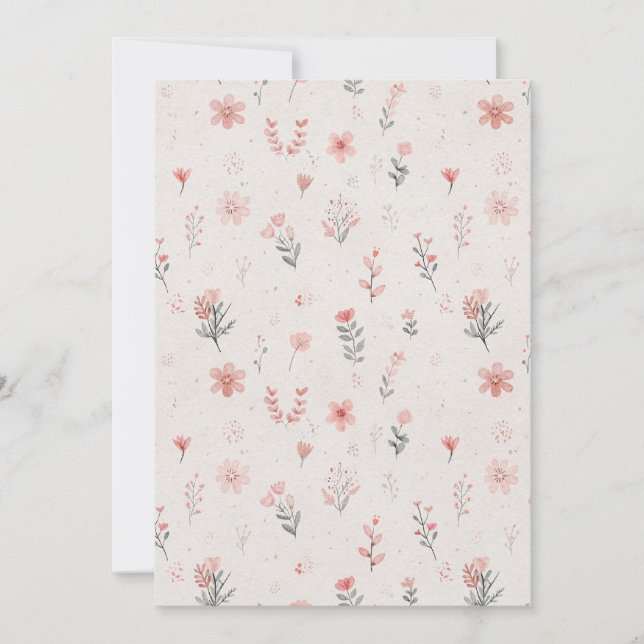 Carte de rappel de date de mariage à motif floral  (Devant)