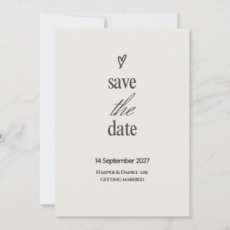 Carte de rappel de date de mariage à script cœur m