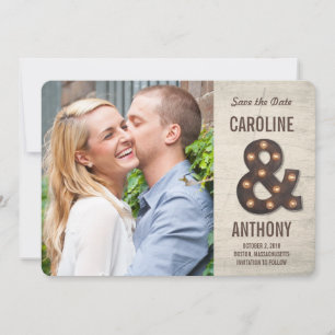 Carte de rappel de date de mariage avec esperluett