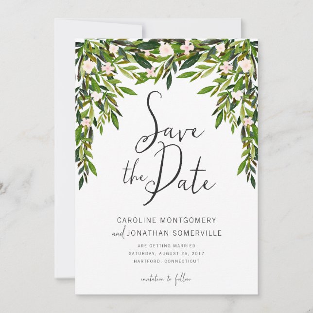 Carte de rappel de date de mariage avec noms compl (Devant)