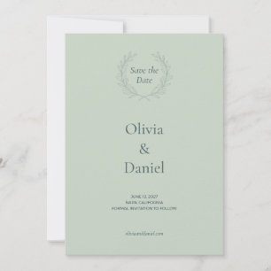 Carte de rappel de date de mariage Classique Sage 