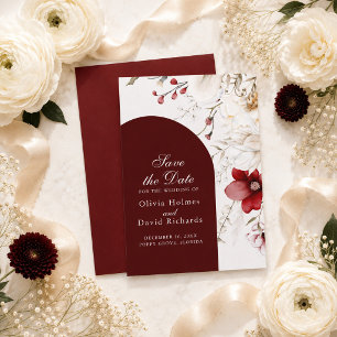 Carte de rappel de date de mariage en floral borde
