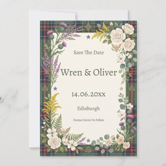 Carte de rappel de date de mariage Floral Tropical (Devant)