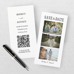 Carte de rappel de date de mariage moderne en coll