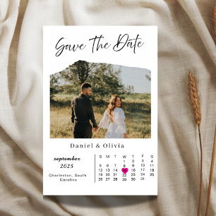 Carte de rappel de date de mariage photo rustique