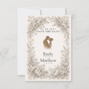 Carte de rappel de date de mariage Régence Botaniq