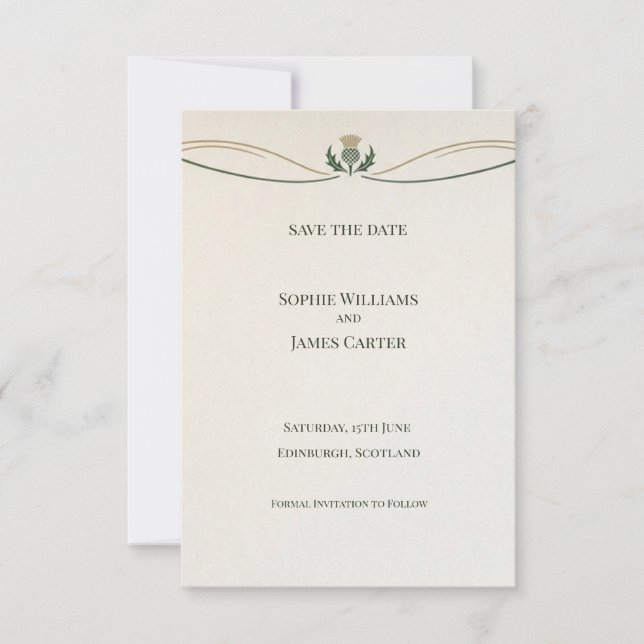 Carte de rappel de date minimale avec chardon écos (Devant)