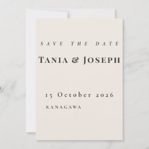 Carte de rappel de date minimaliste beige