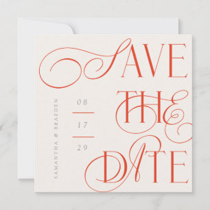 Carte de rappel de date moderne avec calligraphie