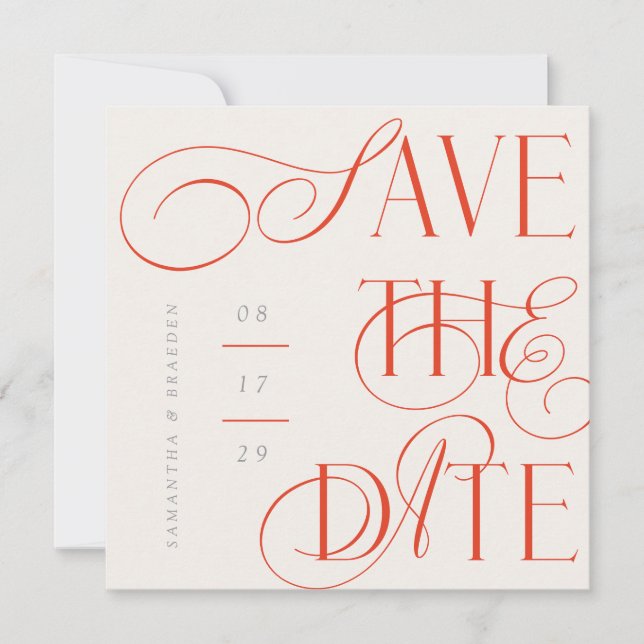 Carte de rappel de date moderne avec calligraphie  (Devant)