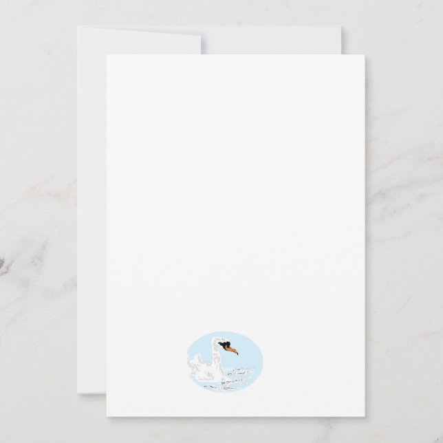 Carte de Rappel de Date Plat : Beau Cygne (Devant)