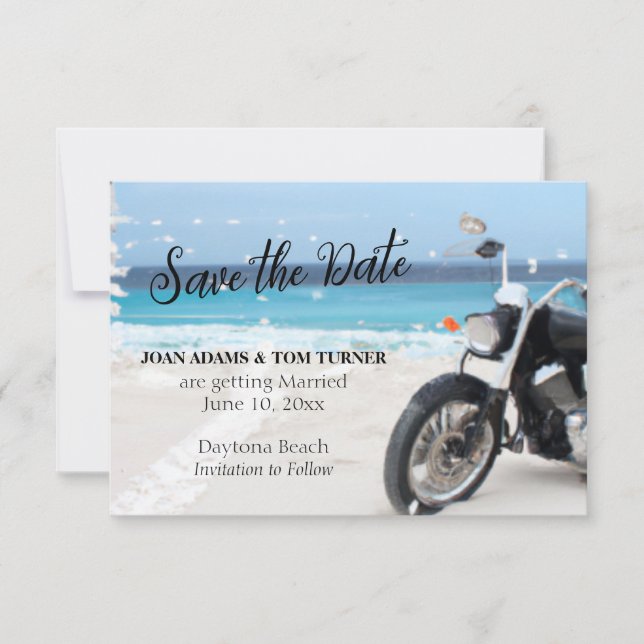 Carte de rappel de mariage 3,5" x 5" Motorcycle Be (Devant)