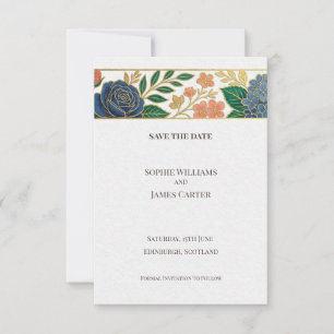 Carte de rappel de mariage à bordure florale sarce