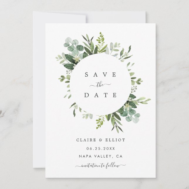 Carte de rappel de mariage à cadre circulaire avec (Devant)
