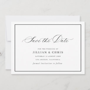 Carte de rappel de mariage à calligraphie avec cad