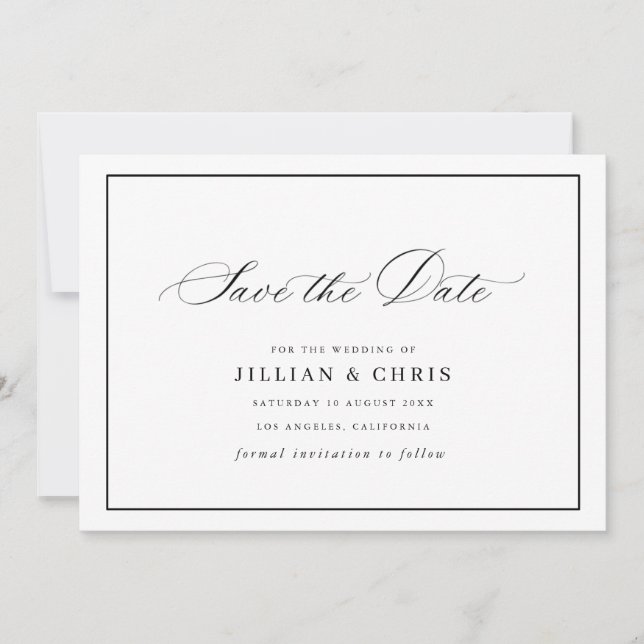 Carte de rappel de mariage à calligraphie avec cad (Devant)