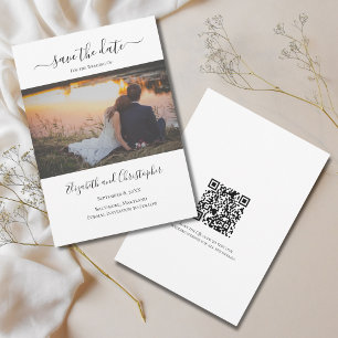 Carte de rappel de mariage avec code QR photo