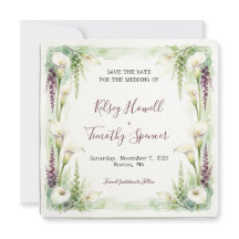 Carte de rappel de mariage Cascading Calla