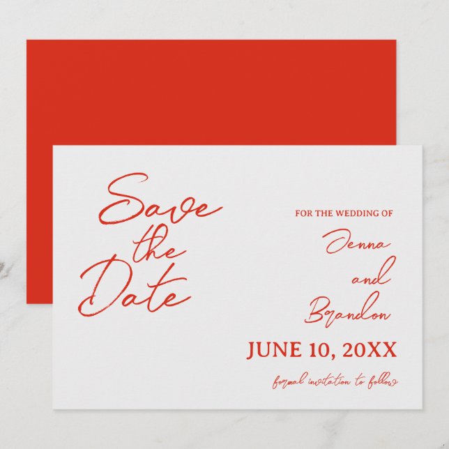 Carte de rappel de mariage Coquelicot Rouge (Devant / Derrière)