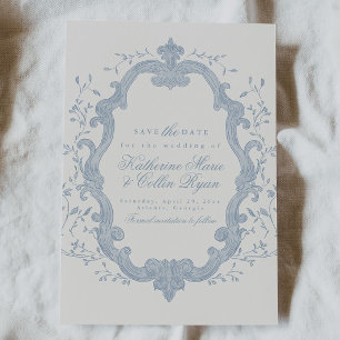 Carte de rappel de mariage Dusty Blue Rococo