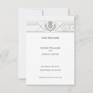 Carte de rappel de mariage en argent avec chardon