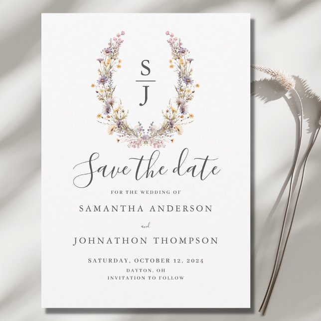 Carte de rappel de mariage Fleur sauvage violette (Créateur téléchargé)