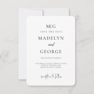 Carte de rappel de mariage minimaliste arquée