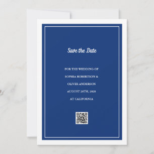 Carte de rappel de mariage minimaliste bleu marine