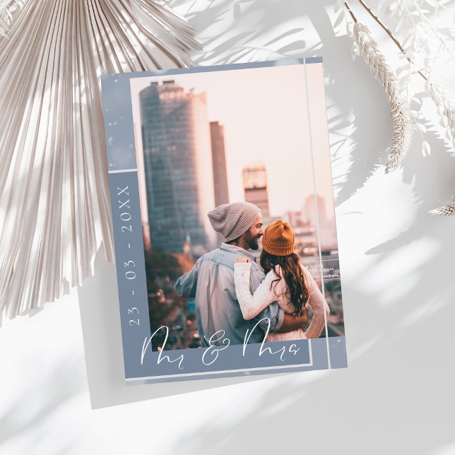 Carte de rappel de mariage photo en écriture Dusty (Créateur téléchargé)