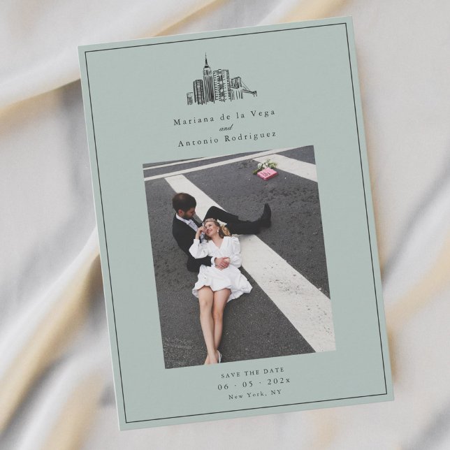 Carte de rappel de mariage photo moderne de New Yo (Créateur téléchargé)