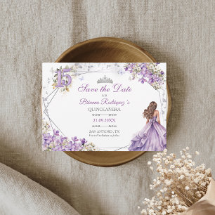 Carte de rappel de Quinceañera à motif floral lava
