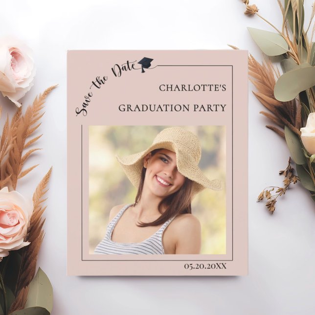Carte de rappel de remise de diplôme rose pastel p (Créateur téléchargé)